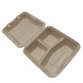 Heavy Duty 3 Compartment Lunch Take Out Box Biodegradable Bagasse Food Containers